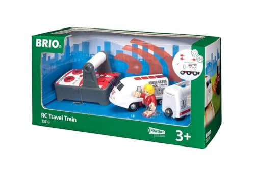 BRIO Remote Control Travel Train - Kids Toy with Light and Sound Features  Battery Operated  Compatible with Wooden Railway Tracks  Perfect for Toddlers Age 3+