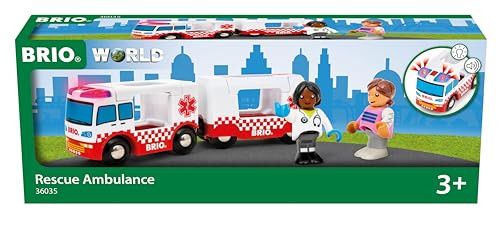 BRIO World “ 36035 Rescue Ambulance  Train Set Accessory for Kids Aged 3 Years Up