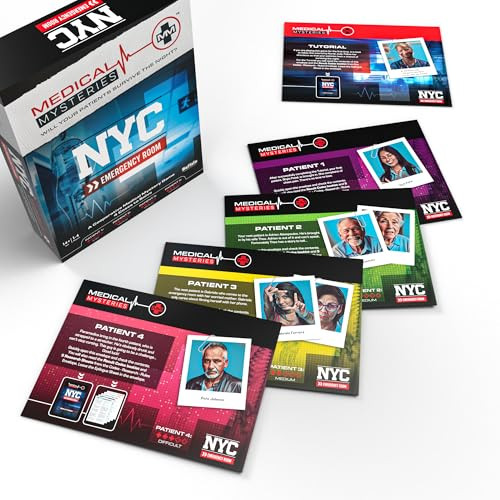 Buffalo Games - Medical Mysteries: NYC Emergency Room -  Game Night Staple - Escape Room - Cooperative Strategy - Adult Party Game - Ages 14 and Up