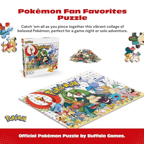 Buffalo Games - PokÃ©mon - Fan Favorites - 300 Piece Jigsaw Puzzle for Adults - Vibrant Jigsaw Puzzles with Oversized Pieces - Finished Size 21.25 x 15.00