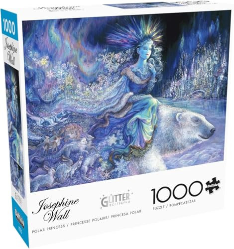 Buffalo Games - Josephine Wall - Polar Princess - 1000 Piece Glitter Jigsaw Puzzle Winter Puzzles for Adults “ Precision-Cut Pieces, Festive Artwork, and Hours of Christmas Fun