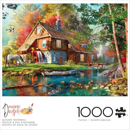 Buffalo Games “ Dominic Davison - Autumn Windmill - 1000 Piece Fall Jigsaw Puzzle - Festive Puzzle for Adults “ Precision-Cut Pieces, Halloween Artwork and Hours of Relaxing Fun