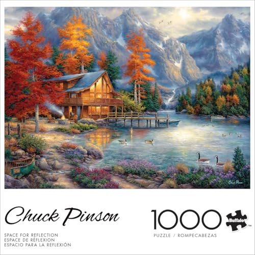 Buffalo Games “ Chuck Pinson - Space for Reflection - 1000 Piece Fall Jigsaw Puzzle - Festive Puzzle for Adults “ Precision-Cut Pieces, Autumn Artwork and Hours of Relaxing Fun