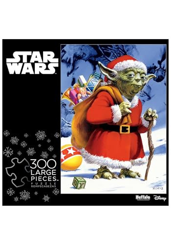 Buffalo Games “ Disney Star Wars - Holiday Yoda - 300 Large Piece Christmas Jigsaw Puzzle - Festive Puzzles for Adults and Families “ Precision-Cut Pieces, Winter Artwork, and Hours of Relaxing Fun