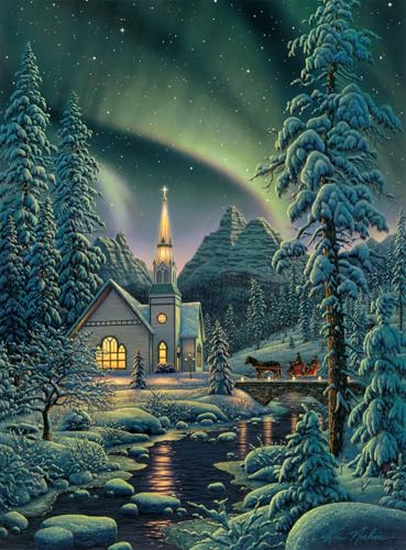 Buffalo Games “ Kim Norlien - Light of The World - 1000 Piece Winter Jigsaw Puzzle - Festive, Holiday Puzzles for Adults “ Precision-Cut Pieces, Christmas Artwork, Hours of Relaxing Fun