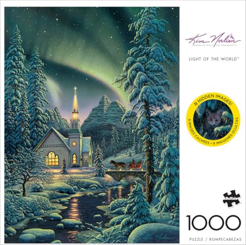 Buffalo Games “ Kim Norlien - Light of The World - 1000 Piece Winter Jigsaw Puzzle - Festive, Holiday Puzzles for Adults “ Precision-Cut Pieces, Christmas Artwork, Hours of Relaxing Fun