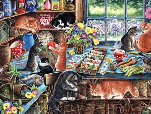 Buffalo Games - Irina Garmashova-Cawton - in The Garden Shed - 750 Piece Jigsaw Puzzle for Adults -Challenging Puzzle Perfect for Game Nights - Finished Size is 24.00 x 18.00