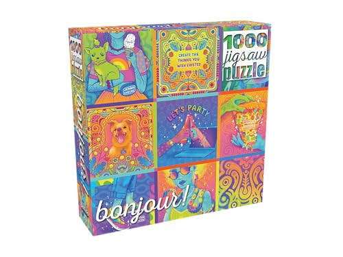 Buffalo Games - Jenna Luecke - Neon Collage - 1000 Piece Jigsaw Puzzle for Adults -Challenging Puzzle Perfect for Game Nights - Finished Size is 26.75 x 19.75