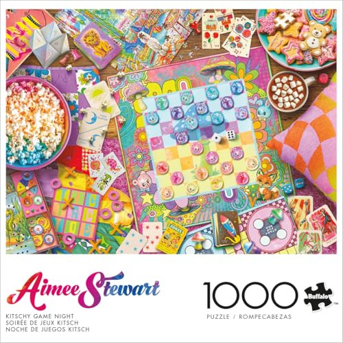 Buffalo Games - Aimee Stewart - Kitschy Game Night - 1000 Piece Jigsaw Puzzle for Adults - Challenging Puzzle Perfect for Game Nights - Finished Size is 26.75 x 19.75