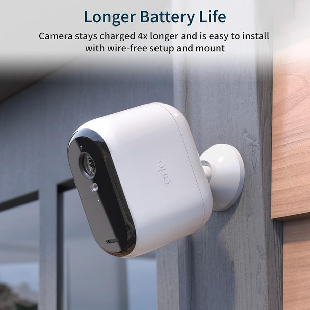 Arlo Essential 2K Outdoor Security Camera XL (2nd Generation) – 1 Pack – Camera with 4X Longer Battery Life,Color Night Vision, White – VMC3052