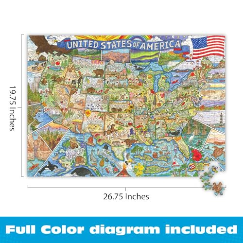 Buffalo Games - 1000 Piece Jigsaw Puzzle Carrie Wagner Colorful Country, Made in USA, Premium Recycled Board, Full-Color Poster