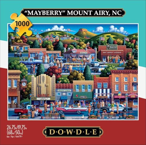 Buffalo Games - Eric Dowdle - Mt Airy, NC - Mayberry - 1000 Piece Jigsaw Puzzle for Adults -Challenging Puzzle Perfect for Game Nights - Finished Size is 26.75 x 19.75