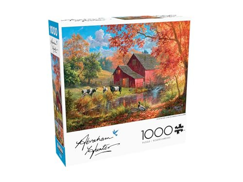 Buffalo Games - Life on The Farm - Abraham Hunter - 1000 Piece Autumn Jigsaw Puzzle ‹- Colorful Fall Puzzles for Adults “ Beautiful, Seasonal Artwork, and Hours of Relaxing Fun