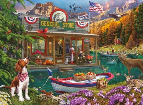 Buffalo Games - Lena - Country Life - Floating Country Store - 1000 Piece Jigsaw Puzzle for Adults - Challenging Puzzle Perfect for Game Nights - Finished Size is 26.75 x 19.75