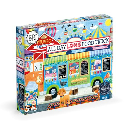 Buffalo Games - All Day Long Food Truck - Stephanie Peterson Jones - 1000 Piece Puzzle for Adults, Sapphire Select - Quality 1000 Pieces Jigsaw Puzzle