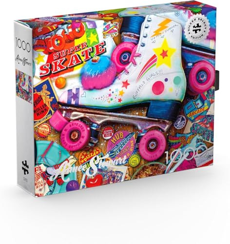 Buffalo Games - Aimee Stewart Skate Night 1000 Piece Puzzle Puzzles for Adults Silver Select Premium Jigsaw Puzzle with Full Color Reference Poster