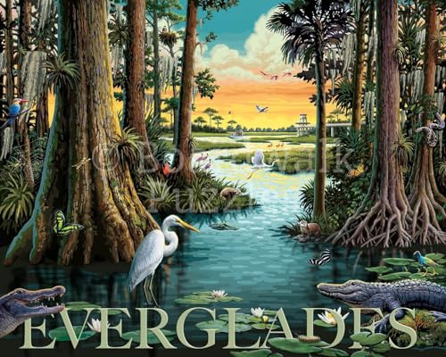 D·O·W·D·L·E Everglades National Park by Boardwalk - Personal Puzzle, 210 Piece Jigsaw Puzzle for Adults