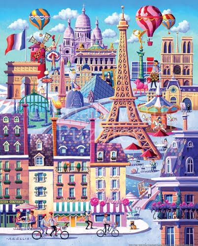 D·O·W·D·L·E Boardwalk Puzzles Paris, 1000 Piece Jigsaw Puzzle for Adults, Made in USA