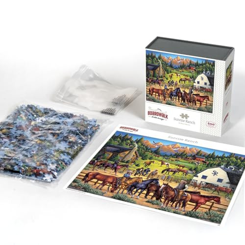 D·O·W·D·L·E Sunrise Ranch by Boardwalk - 500 Piece Jigsaw Puzzle for Adults, Made in USA