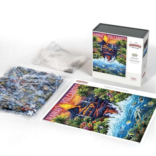 D·O·W·D·L·E Hawaii Volcanoes National Park by Boardwalk - 500 Piece Jigsaw Puzzle for Adults, Made in USA