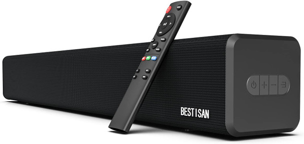 Bestisan 2.1 Channel 100Watt Sound bar, Soundbar with Built in Subwoofer Bluetooth 5.1 Surround Sound Systems (32Inches, DSP, HDMI-ARC, Remote Control, Bass Adjustable) Bestisan 2.1 Channel 100Watt Sound bar, Soundbar with Built in Subwoofer Bluetooth 5.1 Surround Sound Systems (32Inches, DSP, HDMI-ARC, Remote Control, Bass Adjustable)