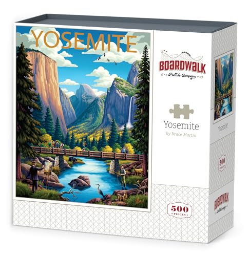 D·O·W·D·L·E Boardwalk Puzzles Yosemite, 500 Piece Jigsaw Puzzle for Adults, Made in USA