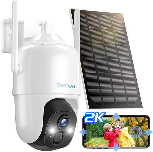 2K Outdoor Camera Wireless, 360° PTZ Battery Powered Security Cameras for Home Security, Spotlight Camera, AI Motion Detection, 2-Way Talk, Color Night Vision, IP66, Cloud/SD