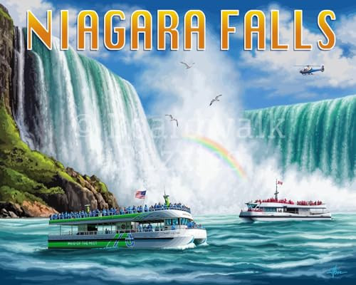 D·O·W·D·L·E Boardwalk Puzzles Niagara Falls, 500 Piece Jigsaw Puzzle for Adults, Made in USA