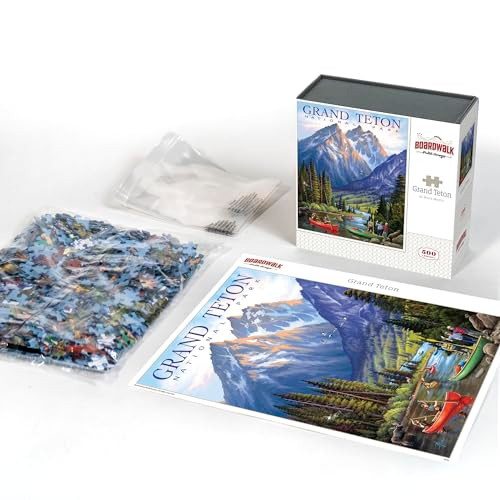 D·O·W·D·L·E Boardwalk Puzzles Grand Teton National Park, 500 Piece Jigsaw Puzzle for Adults, Made in USA