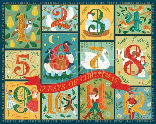 D·O·W·D·L·E Boardwalk Puzzles 12 Days of Christmas, 1000 Piece Jigsaw Puzzle for Adults, Made in USA