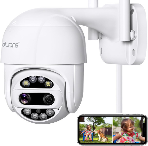blurams Security Camera Outdoor, 3MP Dual-Lens Wi-Fi Outdoor Camera, 360° PTZ Cameras for Home Security w/Motion Tracking, Two-Way Talk, 2K Color Night Vision, IP66 Weatherproof blurams Security Camera Outdoor, 3MP Dual-Lens Wi-Fi Outdoor Camera, 360° PTZ Cameras for Home Security w/Motion Tracking, Two-Way Talk, 2K Color Night Vision, IP66 Weatherproof