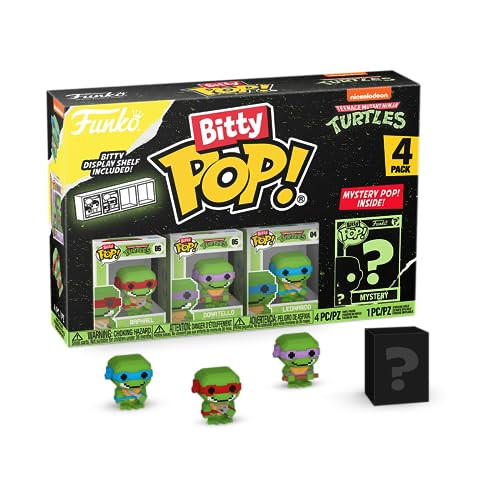 Funko Bitty POP Teenage Mutant Ninja Turtles (TMNT) - Shredder, 4-Pack - 8-Bit Raphael, 8-Bit Donatello, 8-Bit Leonardo and A Surprise Mystery Mini Figure - 0.9 Inch (2.2 Cm) Collectable -  Idea