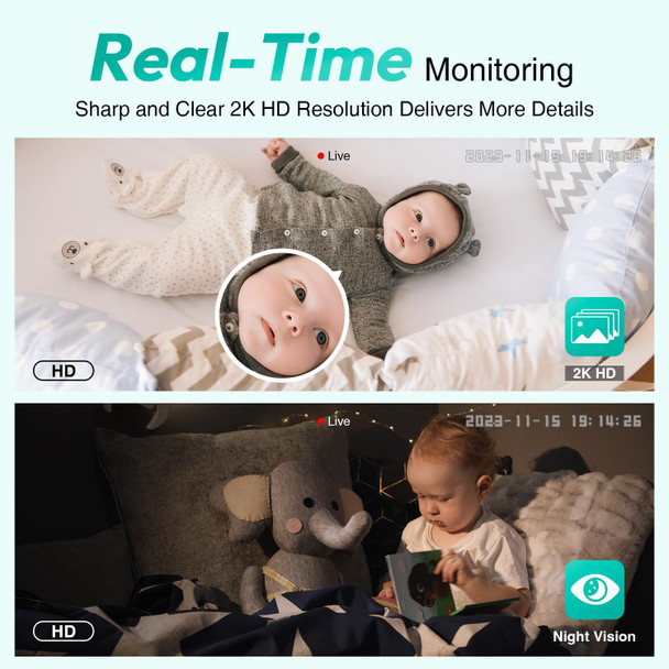 Smart Pan Tilt Camera, 2K WiFi Indoor Home Security Dome Camera with Human and Motion Detection, Night Vision Baby Monitor, Compatible with Alexa Smart Pan Tilt Camera, 2K WiFi Indoor Home Security Dome Camera with Human and Motion Detection, Night Vision Baby Monitor, Compatible with Alexa