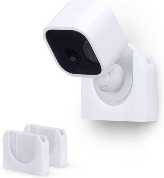 BRAINWAVZ Adhesive Wall Mount for Blink Mini Camera, 2 Pack, No Hassle Holder, Strong 3M VHB Tape, No Screws, No Mess Install, Bracket Stand (White) BRAINWAVZ Adhesive Wall Mount for Blink Mini Camera, 2 Pack, No Hassle Holder, Strong 3M VHB Tape, No Screws, No Mess Install, Bracket Stand (White)