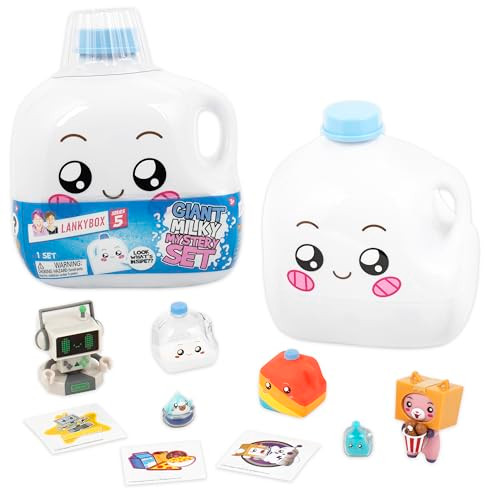 LankyBox Giant Milky Mystery Set Singing Mystery Milky Set with 9 Exciting Toys to Discover Inside, Officially Licensed LankyBox Merch