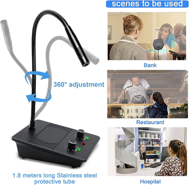 ChunHee Window Speaker Intercom System Anti-Interference Dual-Way Intercommunication Microphone and Speaker Bank Window Intercom Glass Window Microphone for Business/Bank/Office/Hospital ChunHee Window Speaker Intercom System Anti-Interference Dual-Way Intercommunication Microphone and Speaker Bank Window Intercom Glass Window Microphone for Business/Bank/Office/Hospital