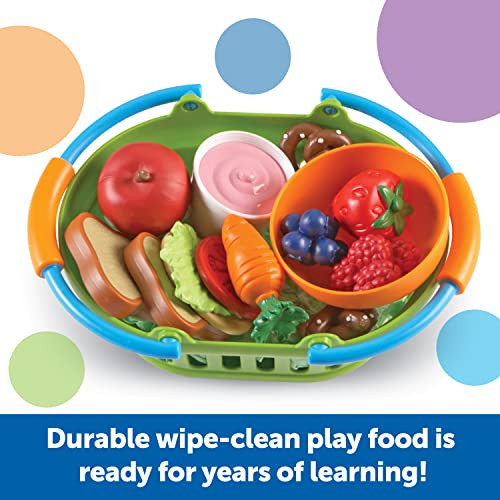 Learning Resources  Sprouts Healthy Foods Basket Bundle - 37 Pieces, Ages 18+ months Pretend Toddler Food, Healthy Play Food for Kids, Toddler Learning Toys