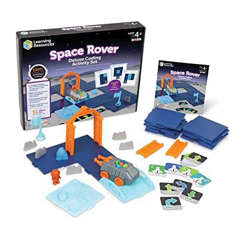 Learning Resources Space Rover Deluxe Coding Activity Set - Robotics for Kids, STEM Interactive Programming, Scientific Toys, Critical Thinking, Engineering , Games for Boys and Girls