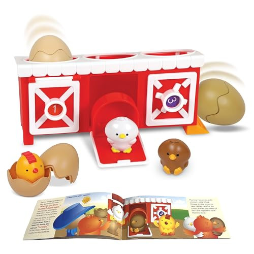 Learning Resources Peeksville Hide & Cheep Chicken Coop, Farm Animals, Farm Toys, Barn, Sensory Toys, Peekaboo, Toddler Playset, Toddler , Manipulatives for Preschoolers