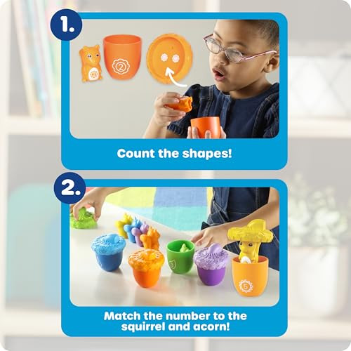 Learning Resources Snap-n-Learn Surprise Squirrels - Toddler Montessori Toys, Preschool Activities, Counting and Fine Motor Skills, Sorting and Pattering, Color Recognition, s for Boys and Girls