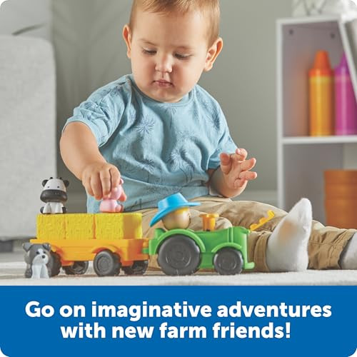 Learning Resources Peeksville Haul & Seek Tractor - Farm Animals, Farm Games, Toddler Sensory Toys, Preschool Activities, Fine Motor Skills