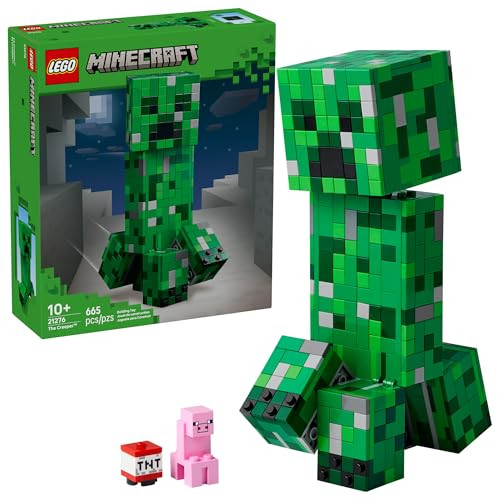 LEGO Minecraft The Creeper Kids Building Toy - Minecraft Toy for Boys & Girls, Ages 10+ - Room Decor for Gamers -W/ 1st Version Minifigure -  for Birthdays - 21276