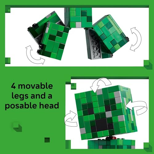 LEGO Minecraft The Creeper Kids Building Toy - Minecraft Toy for Boys & Girls, Ages 10+ - Room Decor for Gamers -W/ 1st Version Minifigure -  for Birthdays - 21276