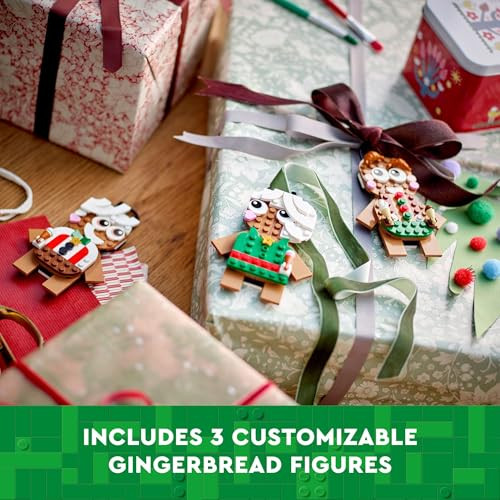 LEGO Gingerbread Ornaments - Christmas Tree Ornaments Building Set for Kids, Boys & Girls, Ages 6+ - 3 Gingerbread Decorations for Tree & Home -  Ideas for Kids - 40642