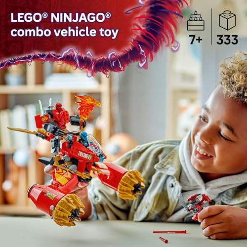 LEGO NINJAGO Kai's Mech Storm Rider Action Figure - Pretend Play Building Toy for Boys and Girls, Ages 7+ - Ninja Toy for Kids with 3 Minifigures -  Idea for Birthdays - 71830
