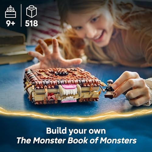 LEGO Harry Potter Chomping Monster Book of Monsters Kids Toy - Pretend Play Set for Boys and Girls, Ages 9+ - Collectible Neville Longbottom Minifigure-  Idea for Birthdays and Book Lovers - 76449