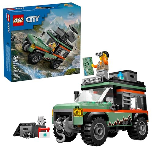 LEGO City Off-Road 4x4 Mountain Truck Toy - Building Toy Set for Kids, Boys and Girls, Ages 6+ - Fun  Idea for Birthdays and Holidays - with Adventurer Minifigure and Accessories - 60447