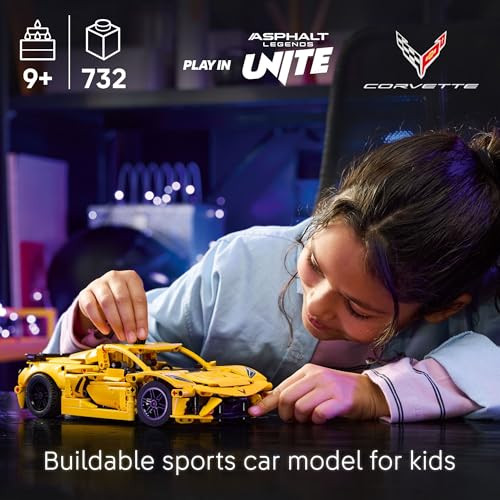 LEGO Technic Chevrolet Corvette Stingray Toy Car - Building Toy Set for Kids, Boys and Girls, Ages 9+ - Model Car Kit for Display -  Idea for Birthday - 42205