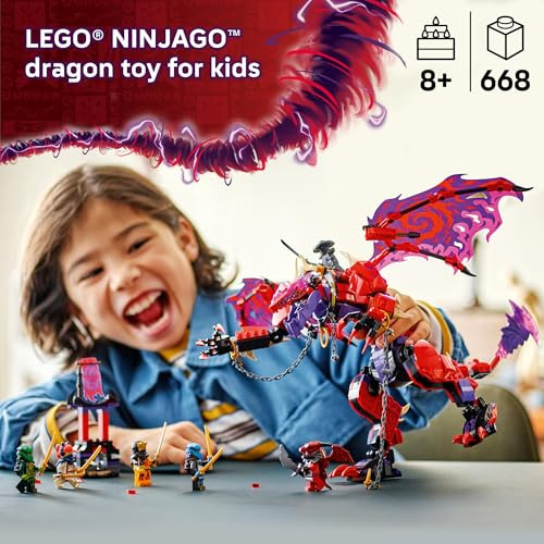 LEGO NINJAGO Thunderfang Dragon of Chaos Building Toy for Kids Ages 8+ - Dragon Rising Playset with 6 Minifigures and Poseable Figure - Birthday  Idea for Boys and Girls - 71832