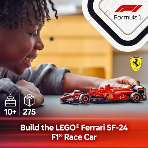 LEGO Speed Champions Ferrari SF-24 F1 Race Car Toys - Building Sets for Kids, Boys & Girls, Ages 10+ - Ferrari F1 Model Car Kits for Display or Play -  Ideas for Birthdays and Fans - 77242